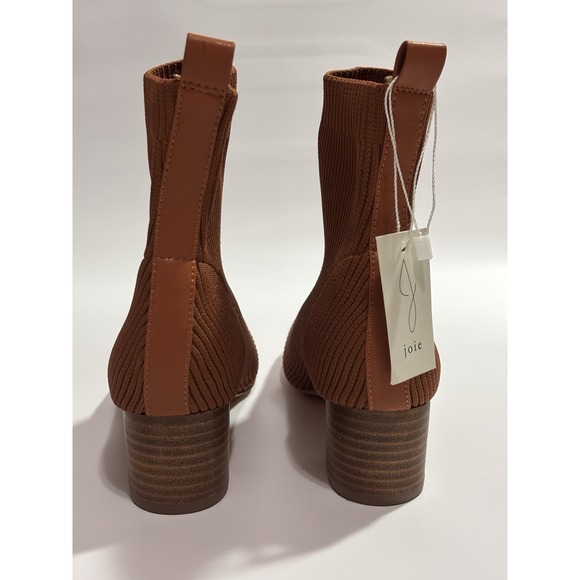 Joie Ribbed Knit Stretchy Neely Block Heel Sock Ankle Boots Toffee Sz 6.5 - Picture 6 of 9